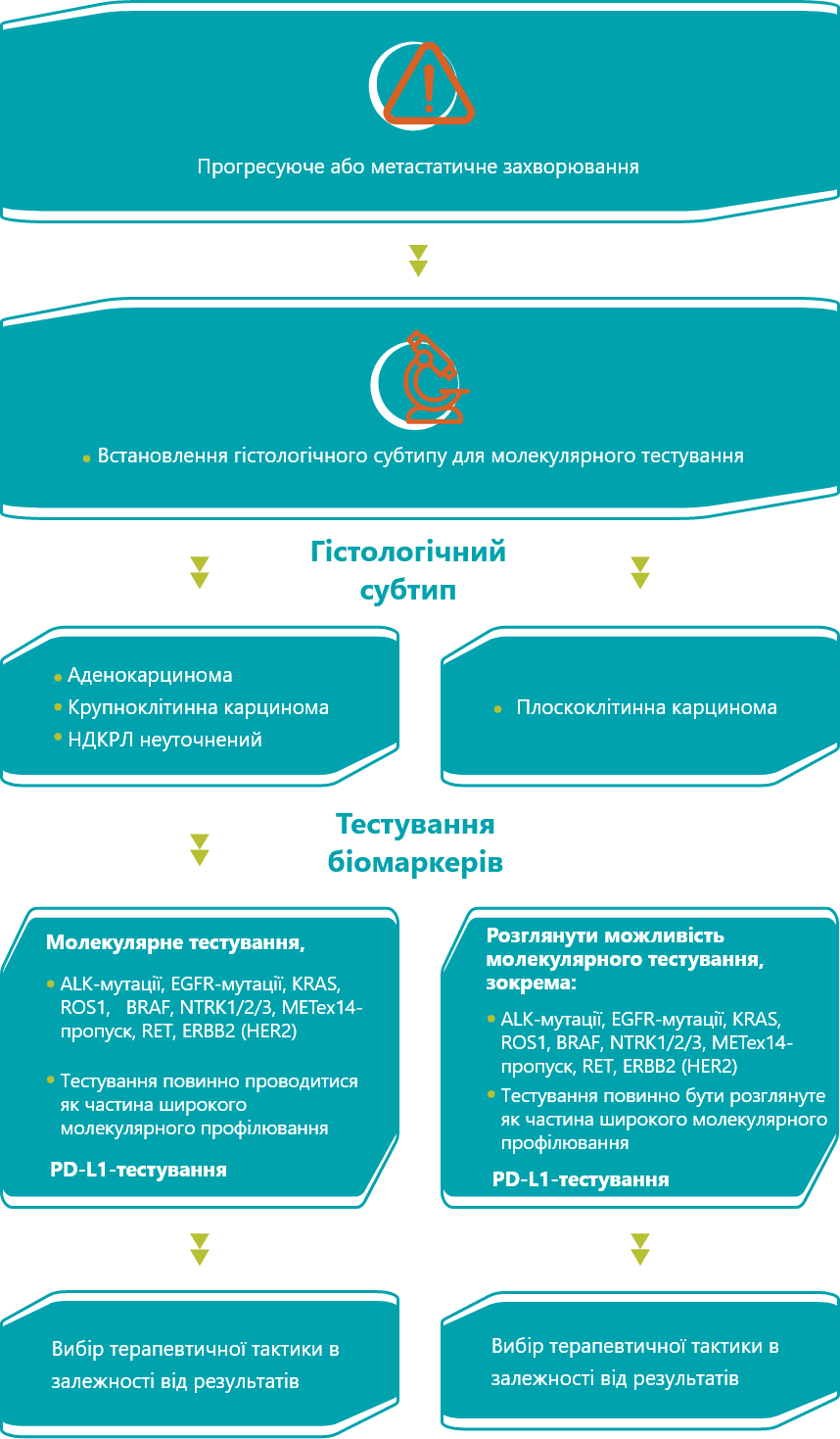 Алгоритм діагностики при прогресуючому/метастатичному НДКРЛ