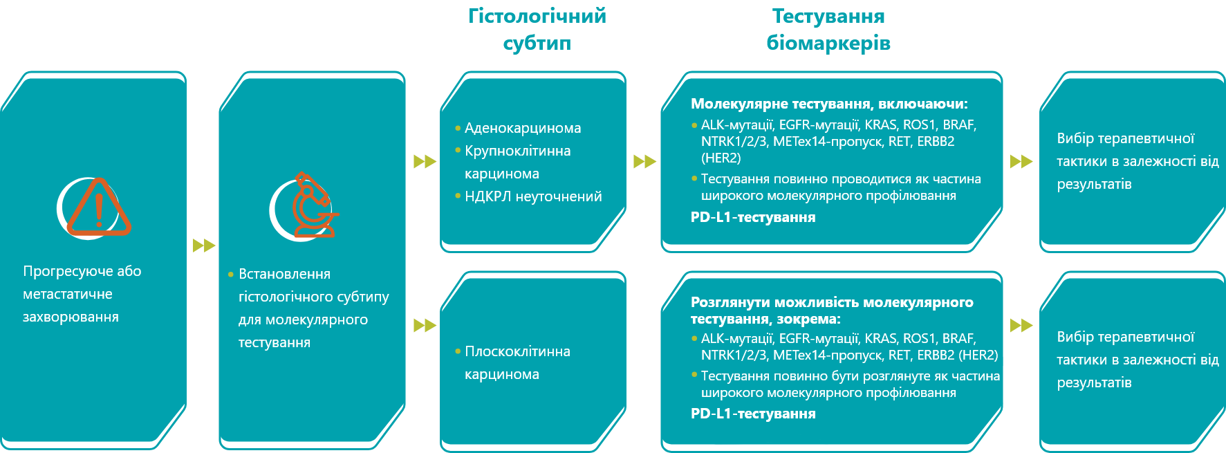 Алгоритм діагностики при прогресуючому/метастатичному НДКРЛ